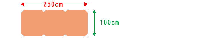 ダンマクのサイズ図250-100